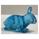 Vintage blue glass bunny rabbit