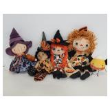 Lot of 5 Halloween/witch dolls