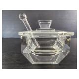 Square glass sugar bowl