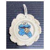 Small vintage Cookie Monster needlepoint
