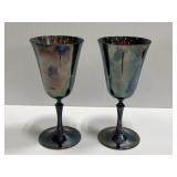 Pair of vintage EL DeUberti Italy silver goblets