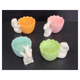 Set of 4 petite Avon rabbit Easter egg cups