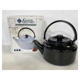 Grand Gourmet porcelain enamel on steel tea kettle