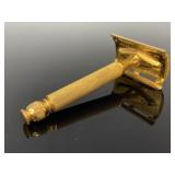 Vintage 1940s gold tone Gillette razor
