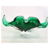 Heavy art deco glass splash bowl