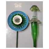 Lot of DIY colored glass dish garden art
