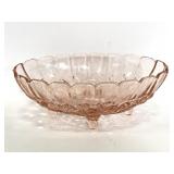 Large vintage pink Indiana Glass footed bowl