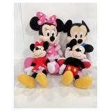 Four large Mickey &Minnie mouse plush