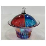 Murano glass cupcake lidded dish