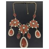 Vintage VCLM marked costume jewelry necklace