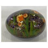 Hand Made in Kashmir egg shaped trinket box