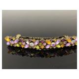 Vintage sparkling colored rhinestone barrette