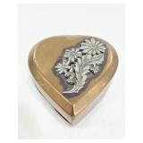 Brass heart trinket box