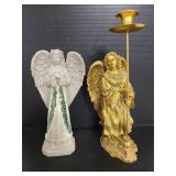 Two resin angel figures
