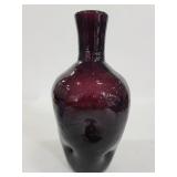 Purple glass bottle vase