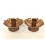 Libermann flower bronze toned candlestick holders