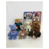 Lot of 4 TY beanie babies & 2 new in package
