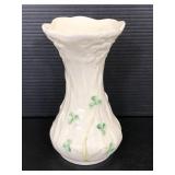 Irish Belleek porcelain shamrock vase