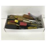 Box of assorted work screwdrivers