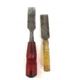Two steel chisels