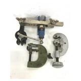 3 assorted custom garage tools and a bracket