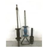 Three assorted custom work handles