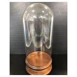 Wood base glass dome display