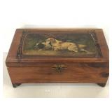 Dog decorated wooden storage box