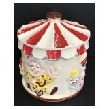 Clown ceramic cookie jar