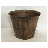 Hand wrought hammered copper bowl