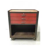 Industrial vintage rolling metal tool cart