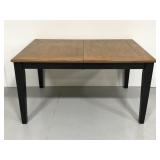 Two-tone expanding wood dining table