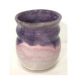 Pink and purple signed pottery made clay vase