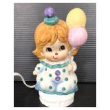 Hand painted small light up clown figure