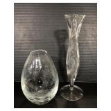 Krosno and other etched and cut glass vases