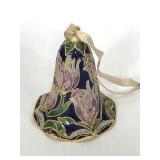 Vintage cloisonné enameled gold tone bell