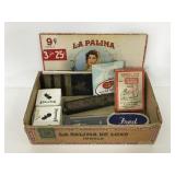 Vintage cigar box item collection