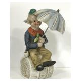 Vintage ceramic keg clown figure