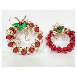 Two jingle bell wreaths