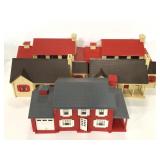 Five small miniature plastic doll houses