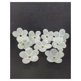 Nine metal wire flowers