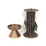 Two metal candlestick holders