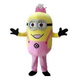 Giant pink minion adult mascot costume
