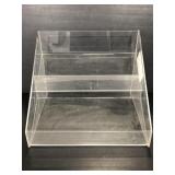 Clear acrylic table top display shelf