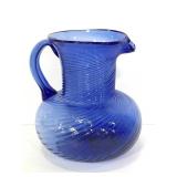Vintage cobalt blue glass pitcher