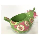 Green paisley bird planter