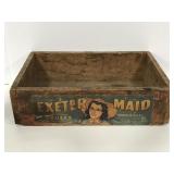 Antique wood Exeter Maid crate