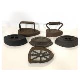 Lot of antique irons/ trivets