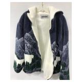 Country woods winter fleece hooded zip-up