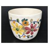 White floral pottery planter - Italy
